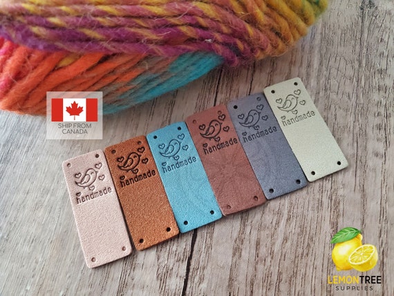 Bird Handmade Tags for Crochet Knitting Sewing Labels, Faux Suede, Made  With Love Tags Labels, for Hats, Blankets, Handmade Labels 