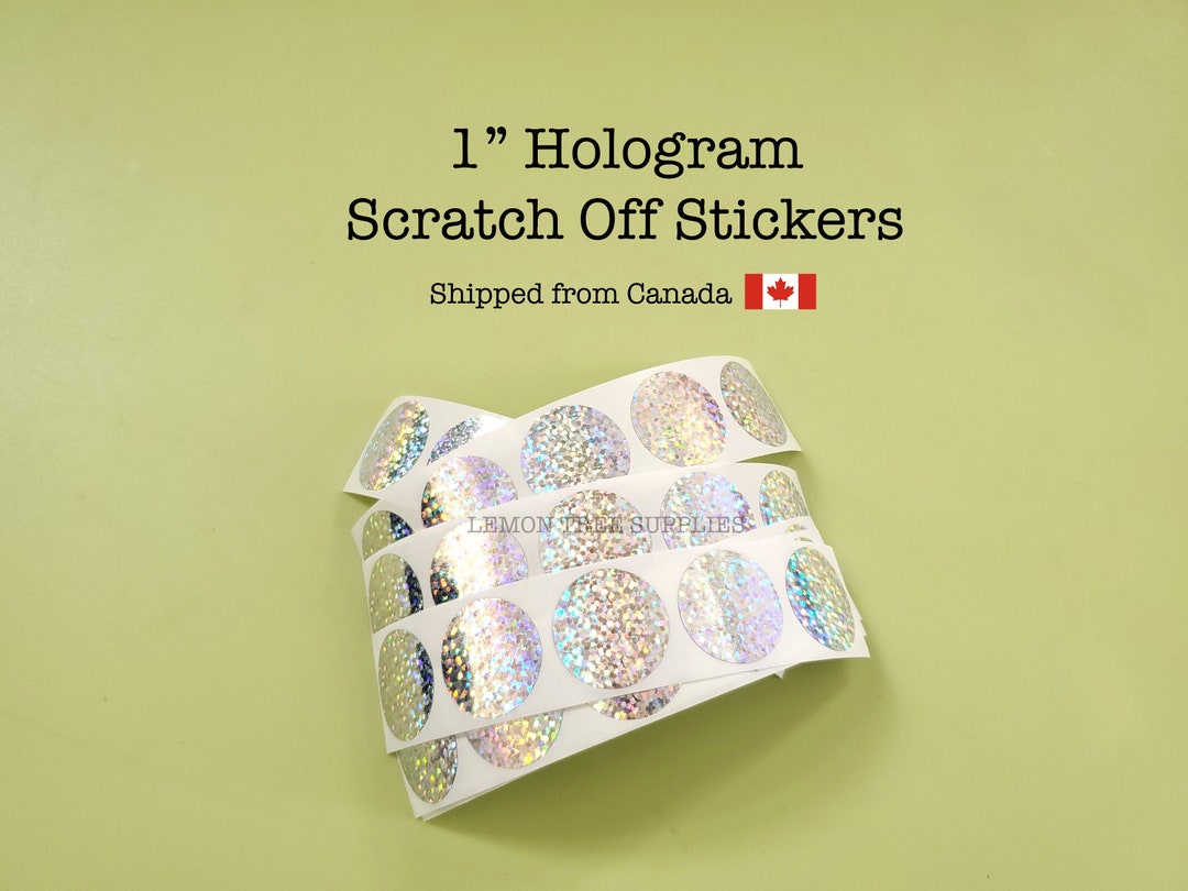 1 Hologram Scratch off Stickers Round Etsy