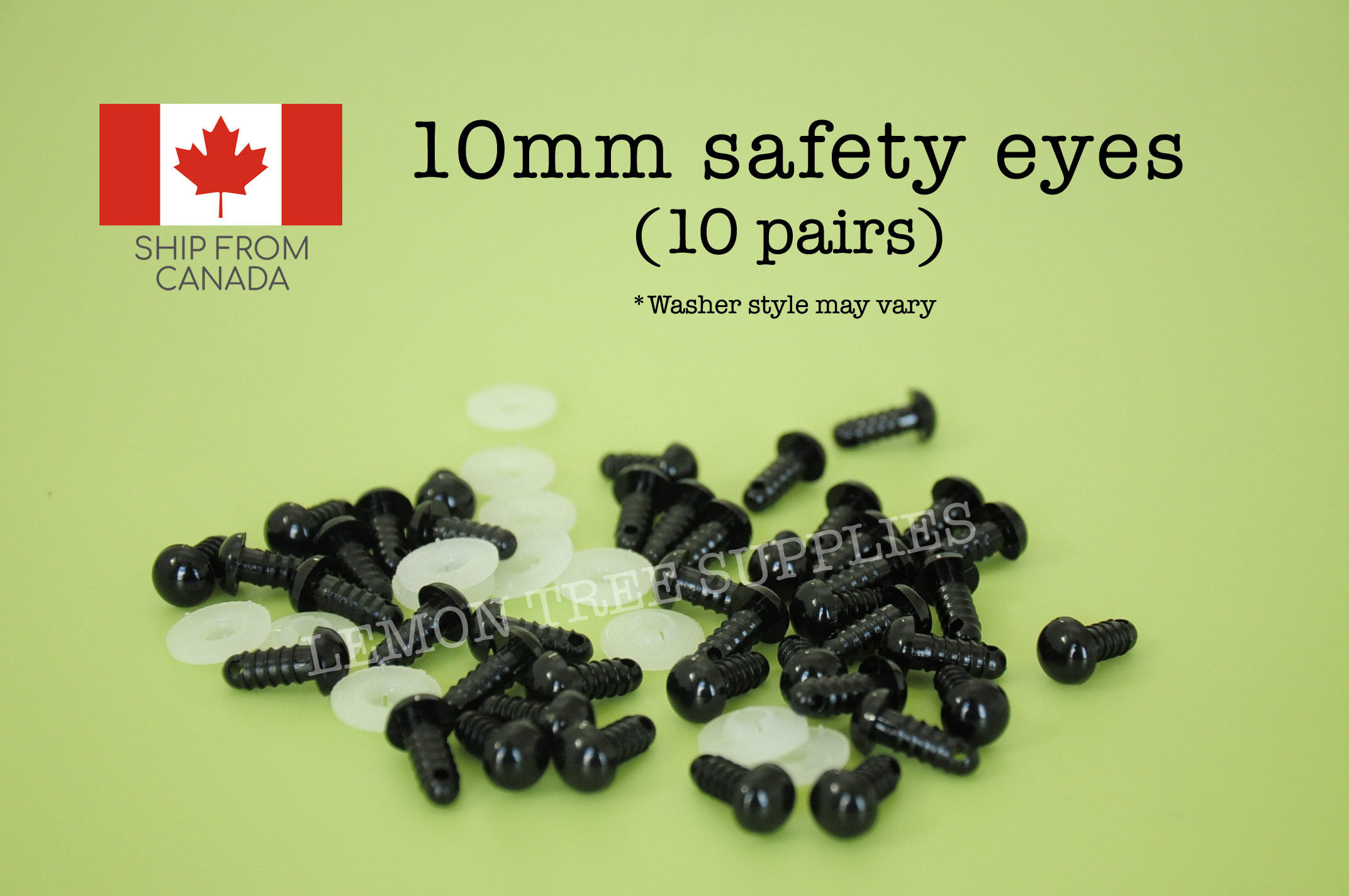 Safety Eyes Black 10 Pair 