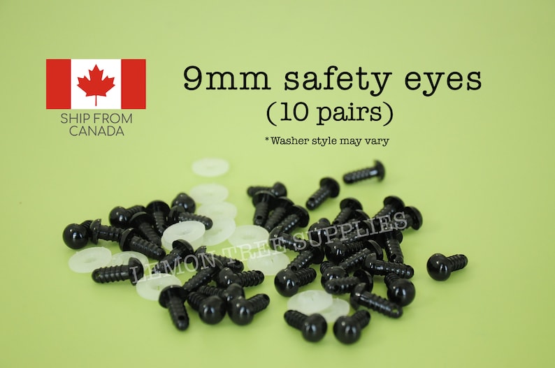 9mm Black Safety Eyes 10 Pairs Eyes for Stuffed Toys and Etsy Canada