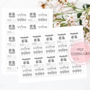 PRINTABLE Handmade Care Tags for Handmade Items, Hand Knit Care Tags ...