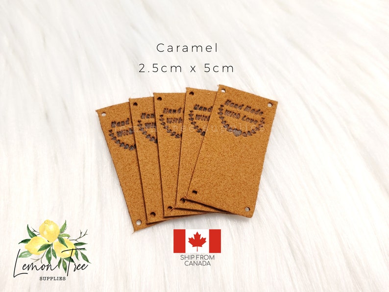 Knitting Clothing Tags Suede Handmade Labels Handmade with Love Tags for Sewing Crochet Knitting Sewing