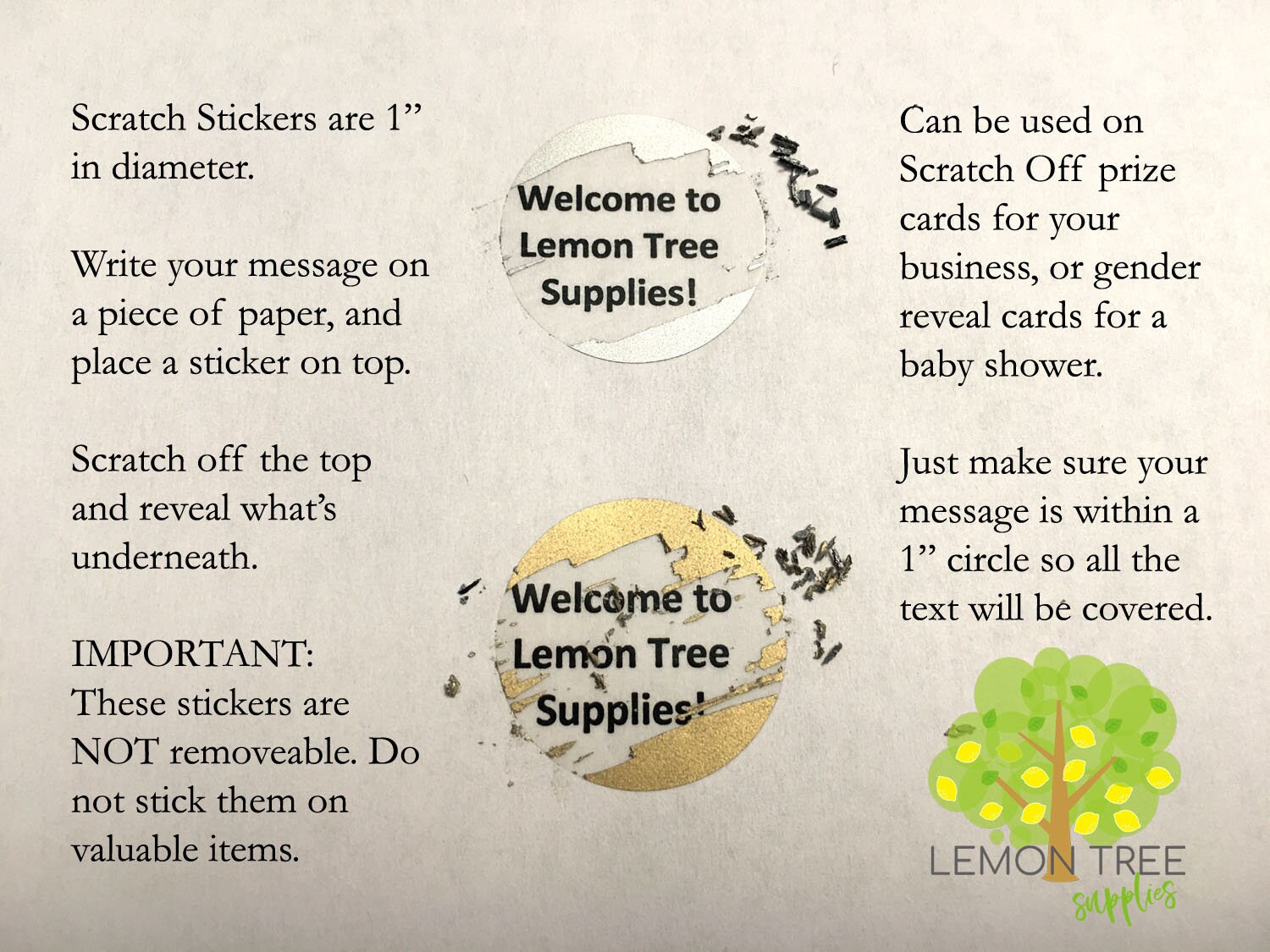 Scratch-off Stickers - 1-Inch Round Holographic Laser Dots Peel