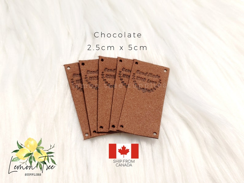 Knitting Clothing Tags Suede Handmade Labels Handmade with Love Tags for Sewing Crochet Knitting Sewing
