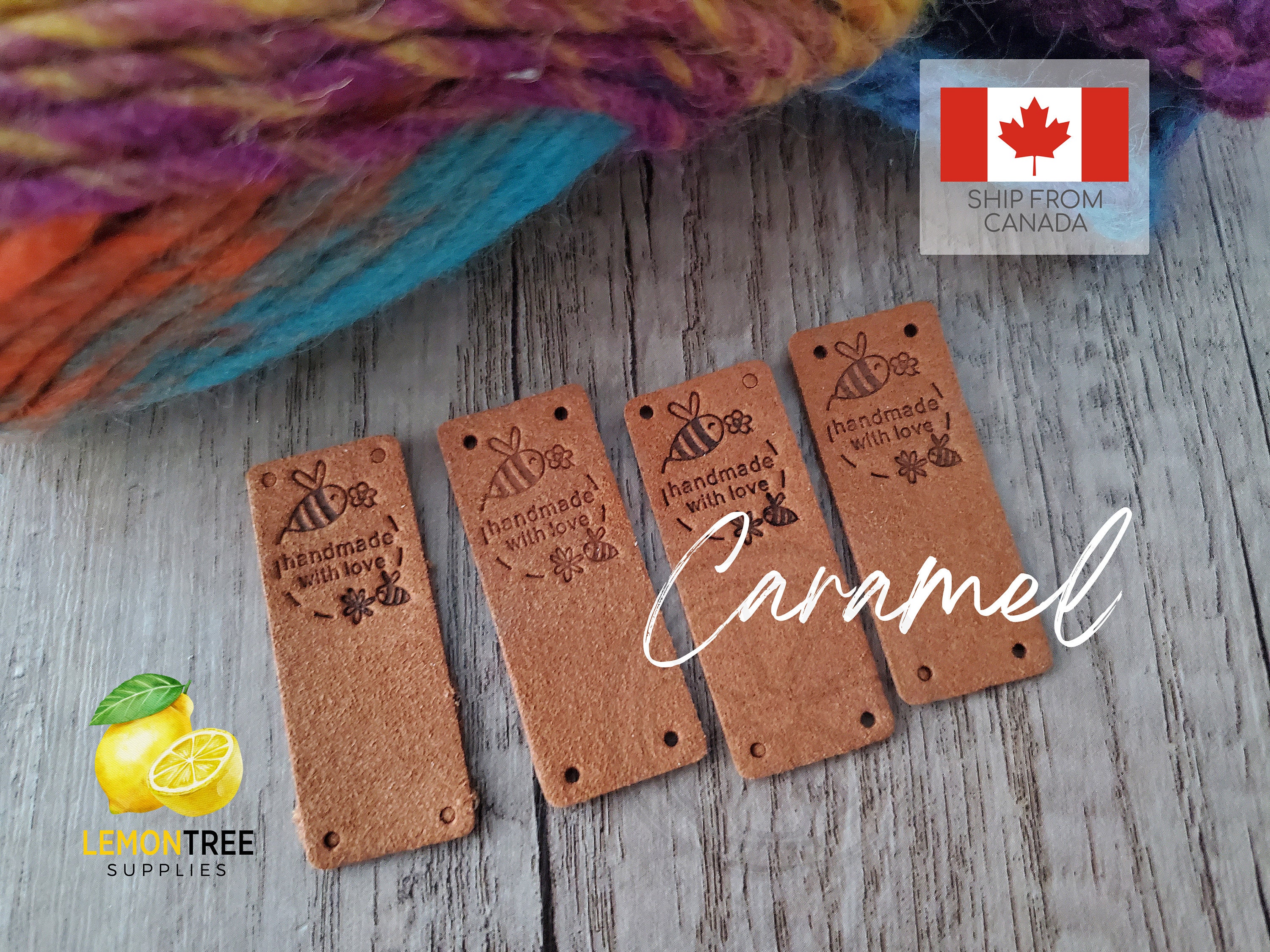 Handmade Tags for Crochet Knitting Sewing Labels, Suede, Made With Love Tags  Labels, for Hats, Blankets, Handmade Labels 