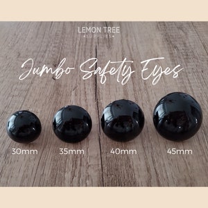 ブラックセーフティアイ/30 mm/35 mm/40 mm/45 mm、ジャンボセーフティアイ、ぬいぐるみ用アイ、テディベア用アイ、あみぐるみ用アイ、かぎ針編み用アイ