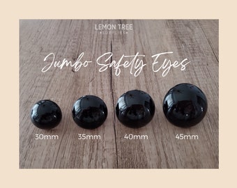Black Safety Eyes /30mm/35mm/40mm/45mm, Jumbo Safety Eyes, Eyes for Stuffed Animals, Eyes for Teddy Bears, Amigurumi Eyes, Eyes for Crochet