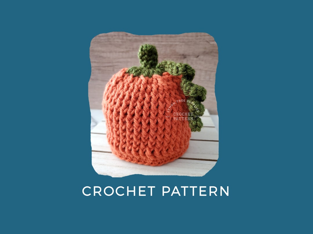 CROCHET PATTERN Baby Pumpkin Hat Crochet Pattern Halloween Photo