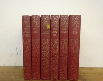 Set of 6 The Works of Aldous Huxley Vinyl covered books by Heron Books.