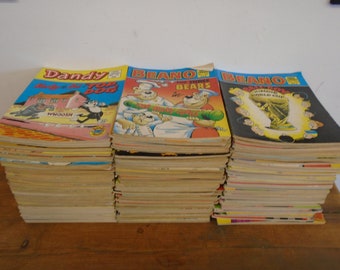 Lot de 150 VG condition Beano (100) & Dandy (50) BD de la bibliothèque.