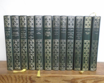 Set of 12 H.G. Wells Vinyl Bound Heron books