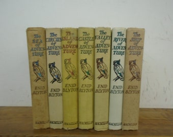 Set of 7 Adventure Enid Blyton Books without Dust Jackets: 1950s reprints,