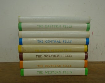 Set of 8 Alfred Wainwright Lake District series Books- VG condition, including rare Outlying Fells of the Lakeland