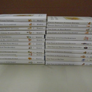 Komplett set med 23 Beatrix Potter-böcker - tryck från 2002 med VG DJs