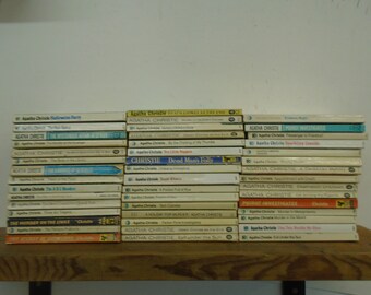 Set of 57 Agatha Christie paperback books.  Mixed age and condition