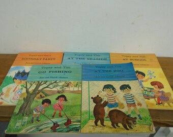 Set von 5 Großformat Topsy & Tim Taschenbuch Bücher