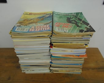 Set mit 100 Commando Picture Library-Comics.