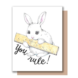 Cartão De Formatura You Rule Bunny Ruler Obrigado Parabéns
