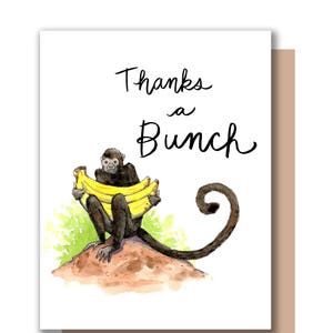Merci Un bouquet de singes et de bananes Carte de remerciement