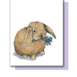 Party Bunny Lop Rabbit Happy Birthday Congrats Card