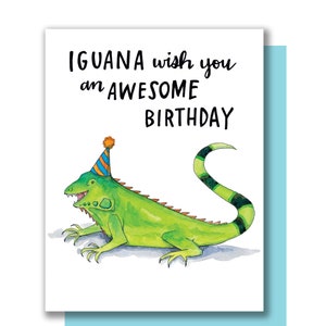 Iguana Wish You An Awesome Bday Happy Birthday Card