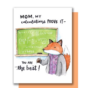 Mamá Mis cálculos demuéstralo Eres la mejor tarjeta fox mamá matemática del día de la madre