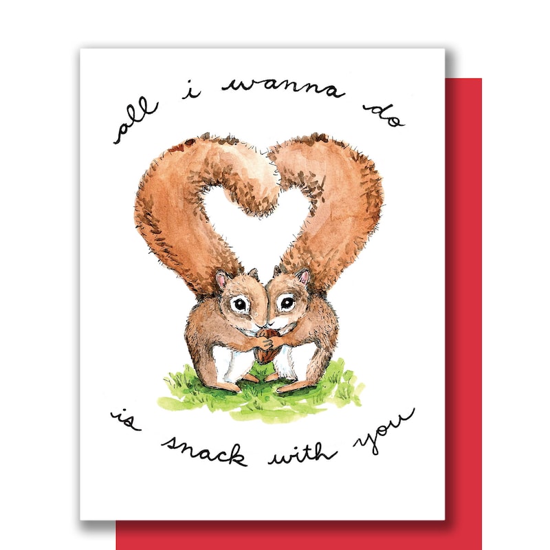 Nuts About You Love Anniversary Valentines Day Squirrel Nature Greeting