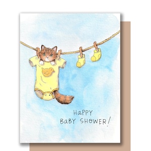 Happy Baby Shower Chaton Nouvelle carte bébé
