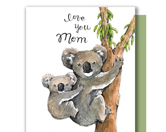 Love You Mom Mother And Baby Koala Mother's Day Card