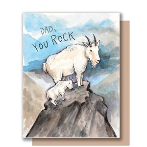 Papa, tu rockes! Bonne fête des pères Carte chèvres de montagne