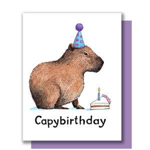 Capybirthday Biglietto di buon compleanno per Capibara
