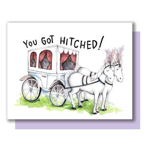 Du bist angeschlagen! Pferde und Kutsche Hochzeit Hochzeitskarte