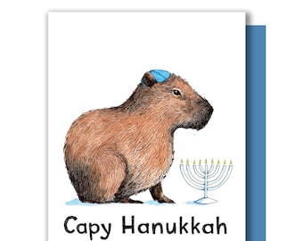 Capy Happy Hanukkah Capybara Card