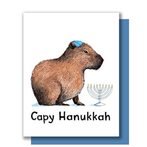 Carte Capybara Happy Hanukkah Capybara
