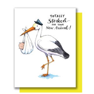 Helemaal geooide op je nieuwe baby stork-kaart