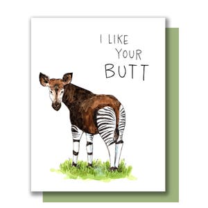I Like Your Butt Okapi Love Just Because Anniversary Card