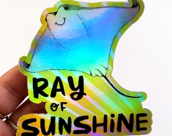Décalcomanie durable holographique en vinyle découpé rayon de soleil Sting Ray
