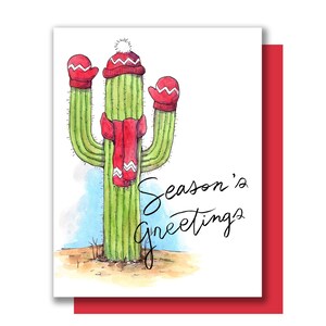Felicitaciones de la temporada Tarjeta de Cactus de Navidad