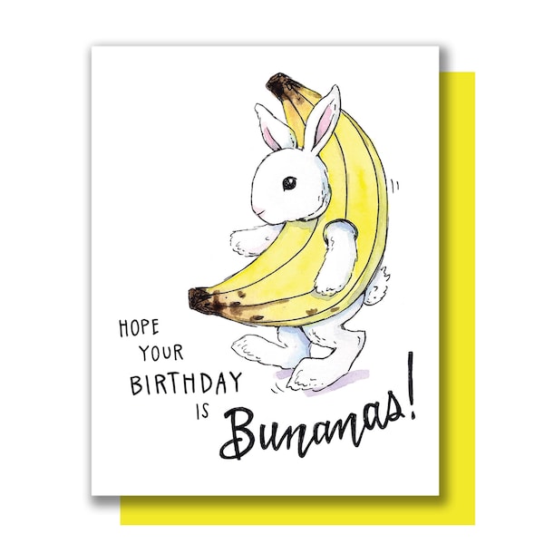 Bunanas Bunny Happy Birthday Banana Rabbit Card