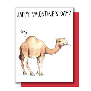 Feliz Día de San Valentín Camel Hump Valentine Love Card