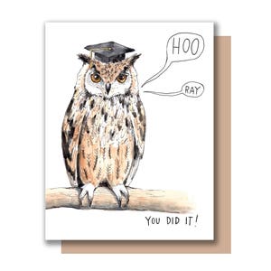 Graduation Owl Hooray You Did It Grad Card