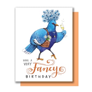 Cartão Tenha um Feliz Aniversário de Pombo Pássaro de Aniversário Muito Chique