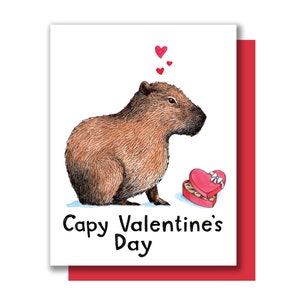 Capy Valentine's Day Capybara Happy Vday Love Card