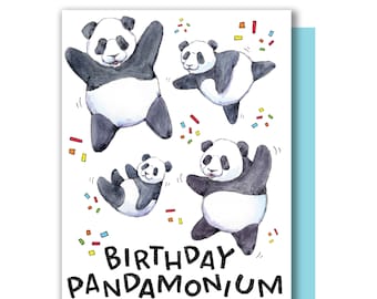 Birthday Pandamonium Panda Happy Birthday Pandas Card