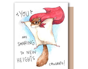 You Are Soaring To New Heights Congrats Flying Squirrel Card