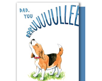 Dad You Rule Beagle Dog Puppy Father's Day Card