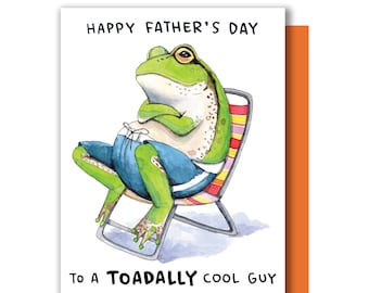 Toadally Cool Guy Toad Frog Dad Father's Day Card