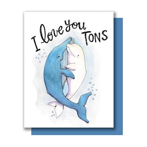 Te amo Toneladas Ballenas Valentine Love Card