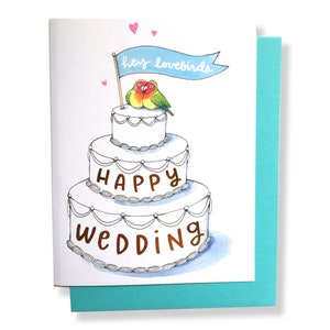 Carte feuille d'or joyeux mariage Hé, les tourtereaux