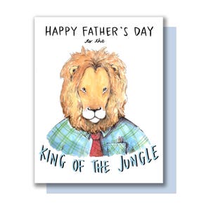 Bonne fête des pères au roi de la jungle Carte lion fête des pères